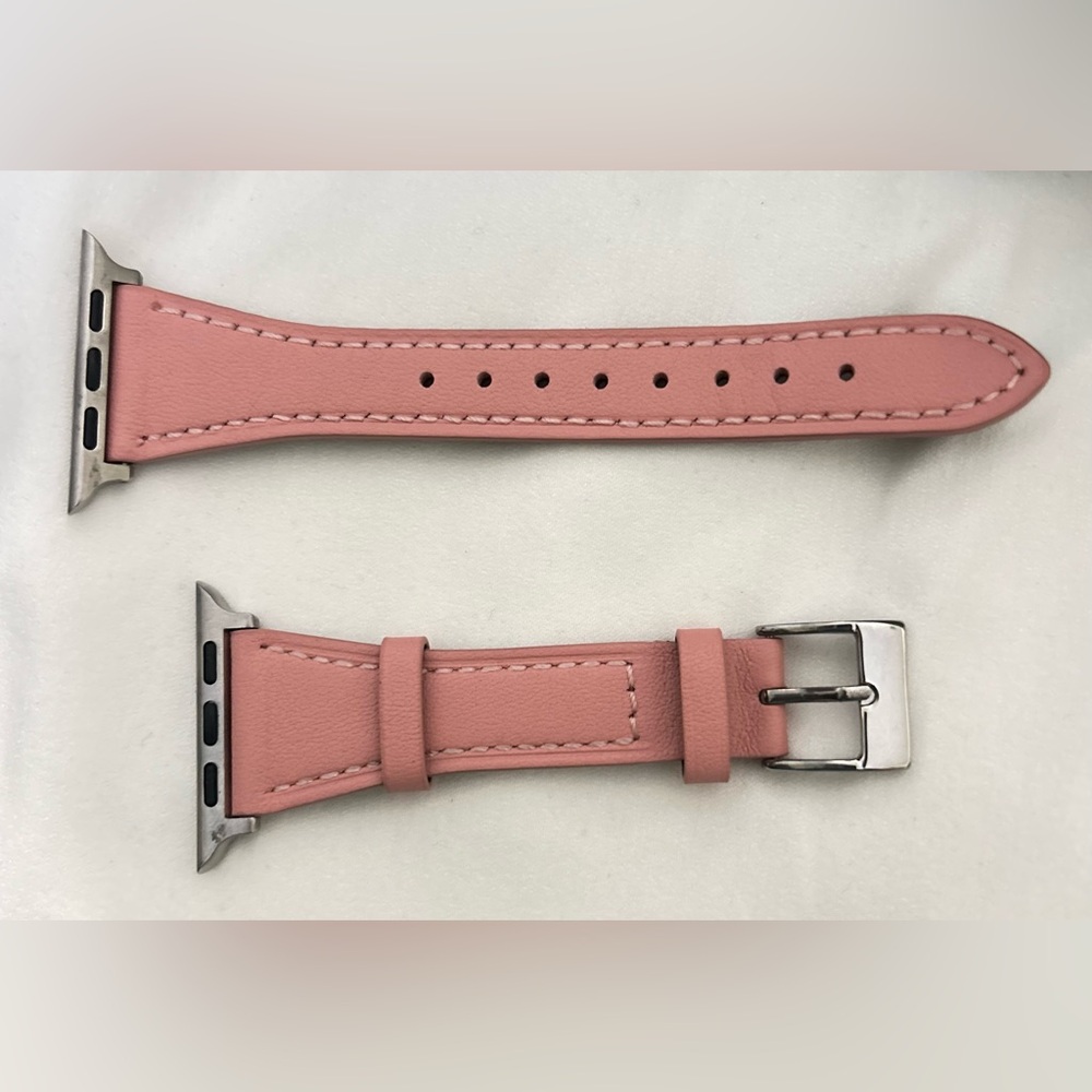 Pink Leather Watch Band